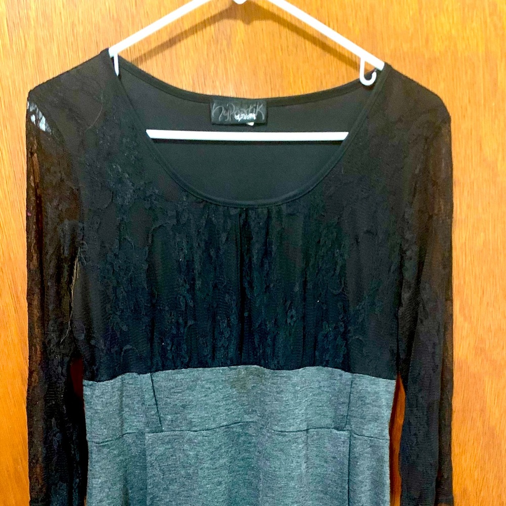 Short black & grey dress.